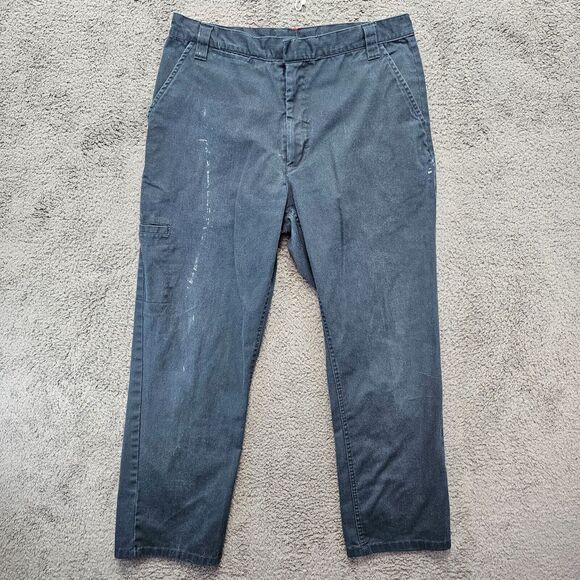 Craftsman Pants Men Size 34x30 Blue Flat Front Chino‎ Straight Leg - Picture 1 of 9